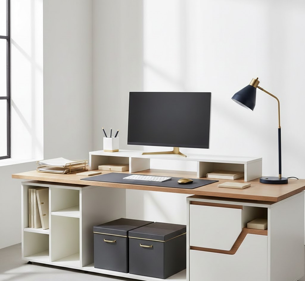Modern minimalist office setup